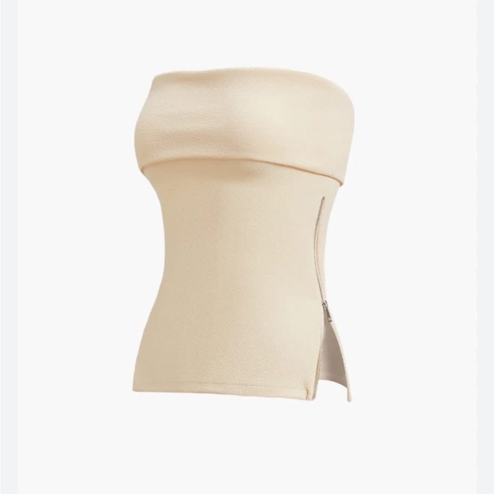 NWT Commense Strapless Zip Down Overfold Strapless Tube Top
